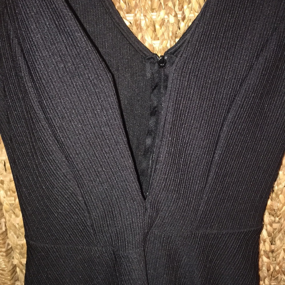 Black Low Cut Mini Dress